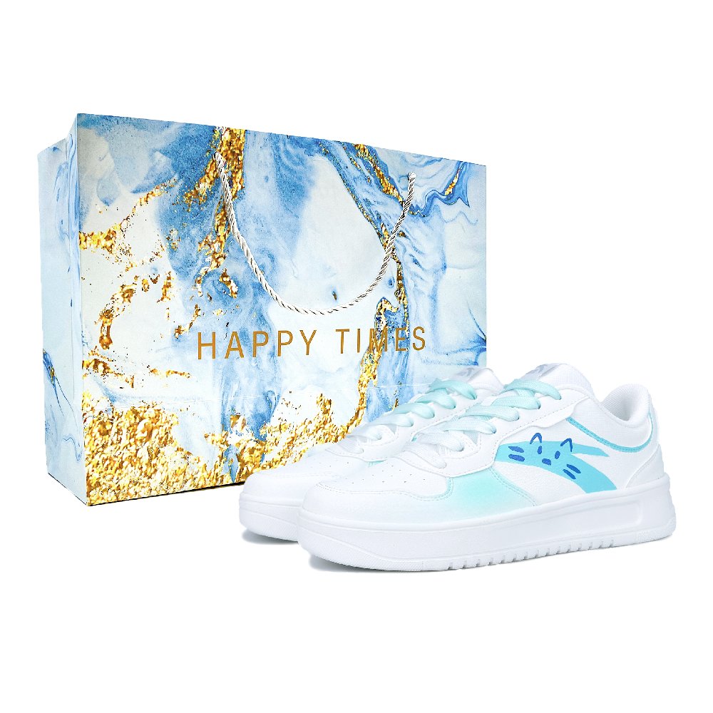 Anta Relaxed Coverage, Waterproof, Height Increasing Low Top Skateboard Shoes Women's Sky Blue