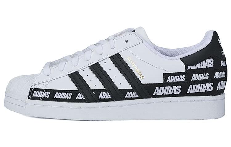 Adidas Superstar 'Wordmark Heel Stripe   White Black'