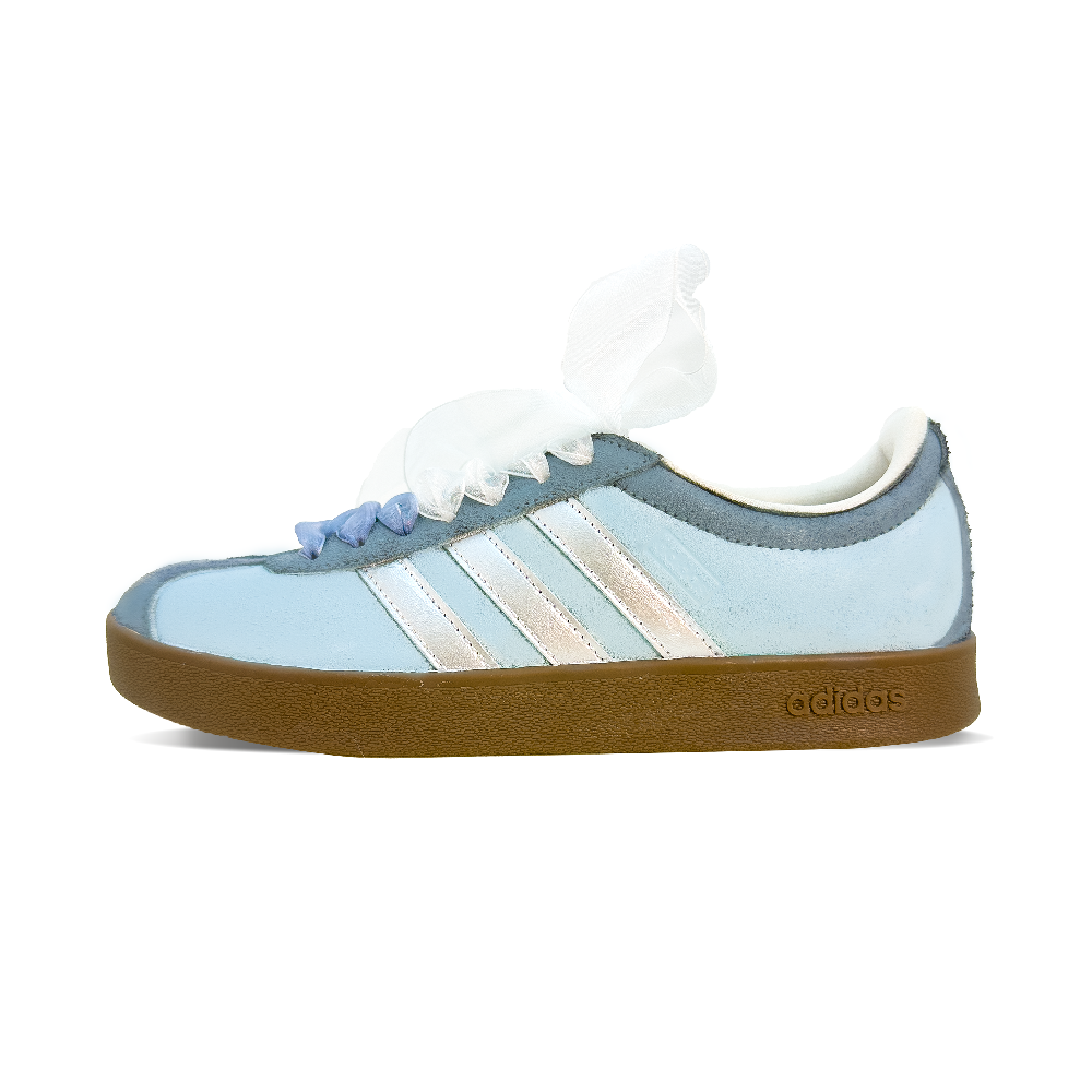 Adidas VL COURT 2.0 Wear resistant And Lightweight Low top Skateboard Shoes Unisex Blue Gray