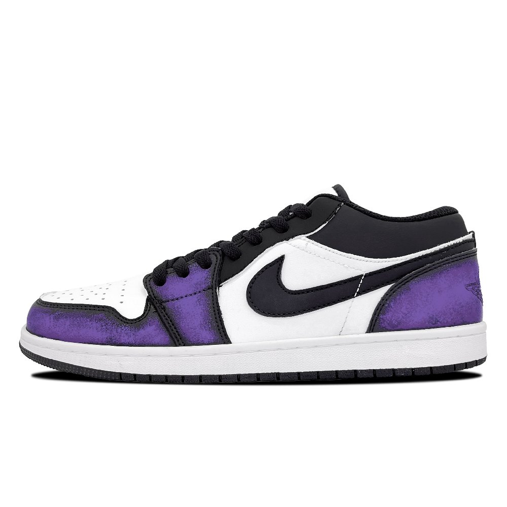 Jordan Air Jordan 1 Rusty Purple Abrasion Resistant Low top Vintage Basketball Shoes Unisex White Black Purple