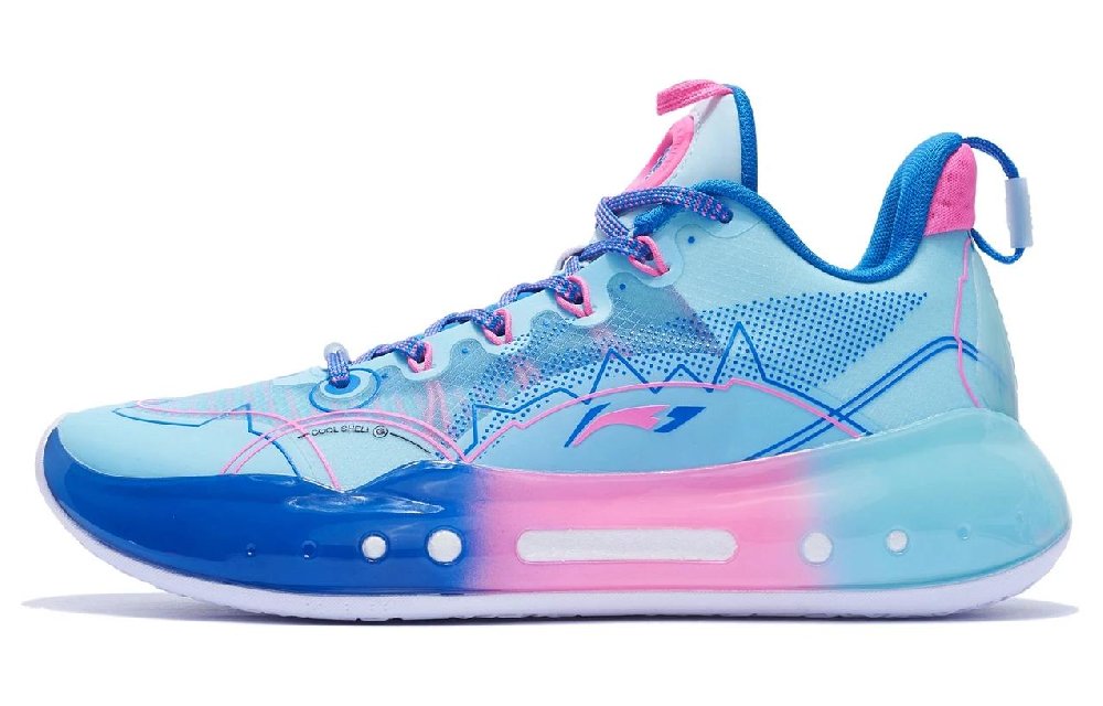 LiNing YuShuai 14 Boom 䨻 Low Cushioning Abrasion Resistant Breathable Low top Basketball Shoes Men's Refreshing Blue