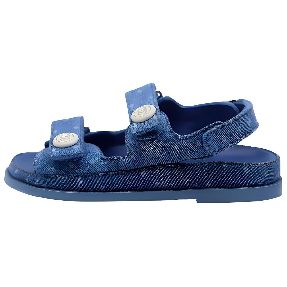 CHANEL Beach Sandals Women's Denim Blue