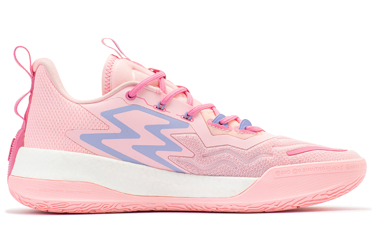 361° Big3 3.0 Pro Triangle Plum Anti-Slip Wear-Resistant Low-Top Basketball Shoes Men's Pink