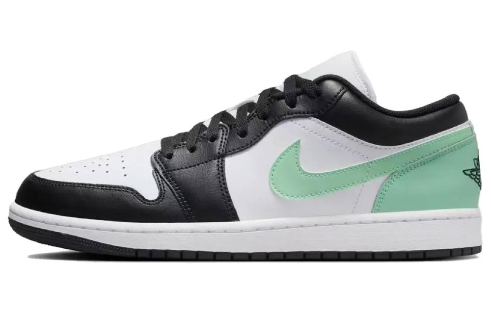 Jordan Air Jordan 1 Low Durable Breathable Low-Top Vintage Basketball Shoes Men's Black White Blue
