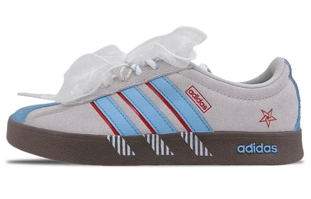 Adidas VL COURT 2.0 Cushioning Abrasion Resistant Lightweight Support Low top Skateboard Shoes Unisex Blue Gray