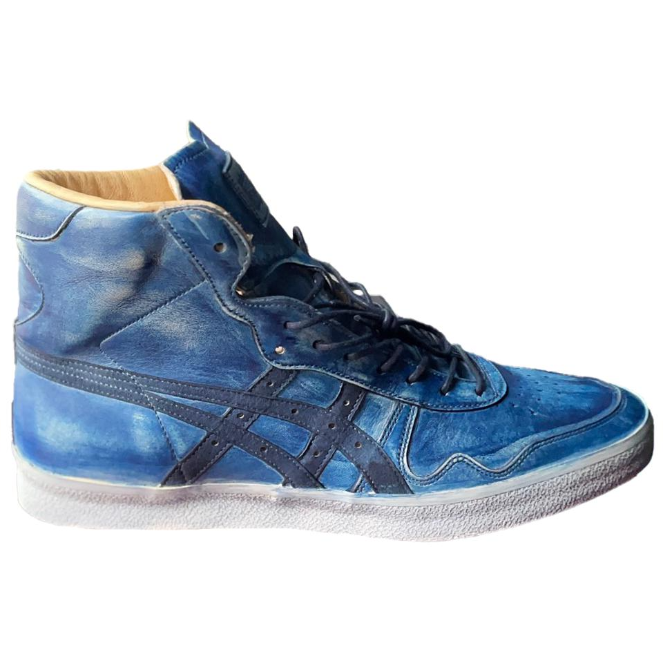 Onitsuka Tiger Fabre Anti Slip Wear Resistant High Top Casual Shoes Men's Blue