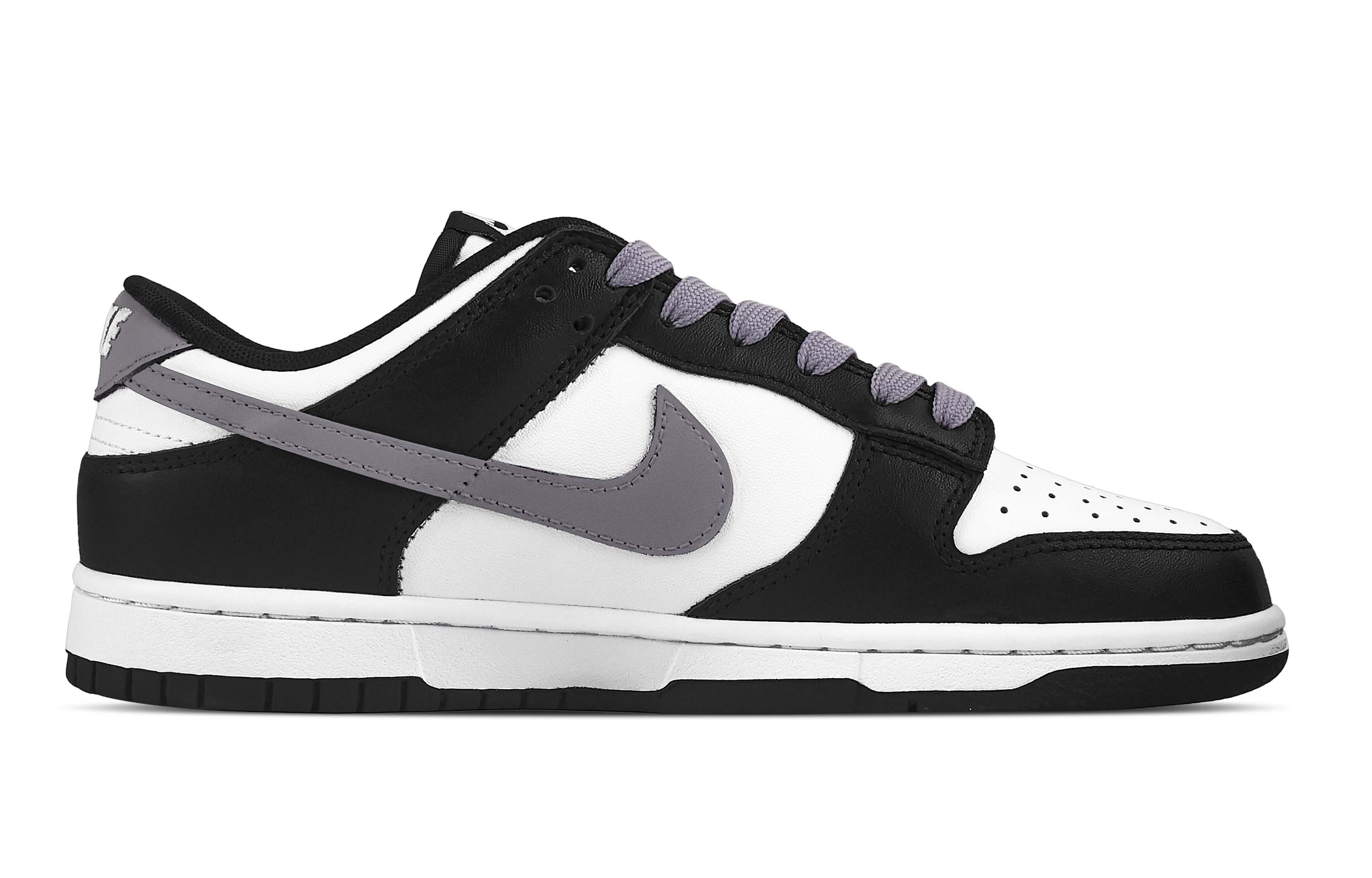 Nike Dunk Purple Rhythm & Trace Slip Resistant Abrasion Resistant Low top Skateboard Shoes Unisex Black White Purple