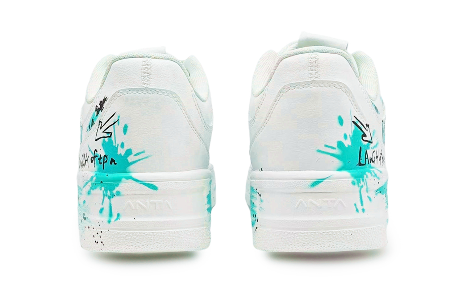 Anta Relaxed Slip Resistant Shock Absorbers Low Top Skateboard Shoes Women's White Black Cyan купить в интернет-магазине Yoocart с быстрой доставкой по России.