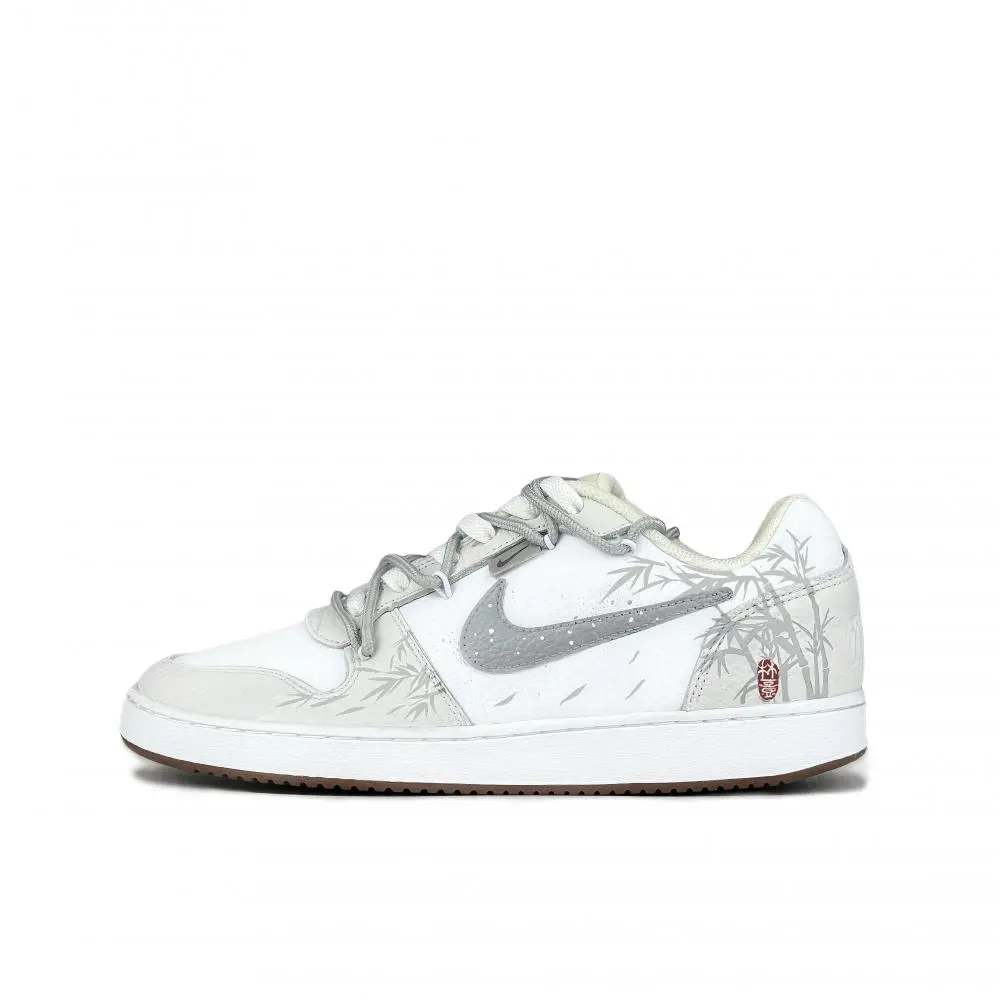 Nike EBERNON Bamboo Shadow Dream Slip Resistant Abrasion Resistant Low top Skateboard Shoes Men's White Gray