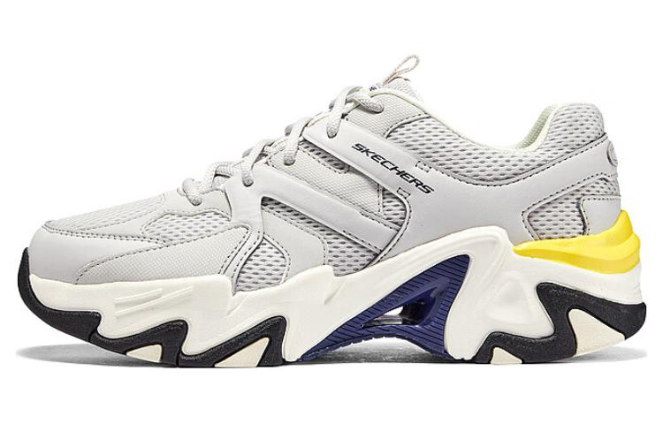 Skechers Stamina V3 Mecha Shoes 3 Low Top Chunky Sneakers Men's White Gray