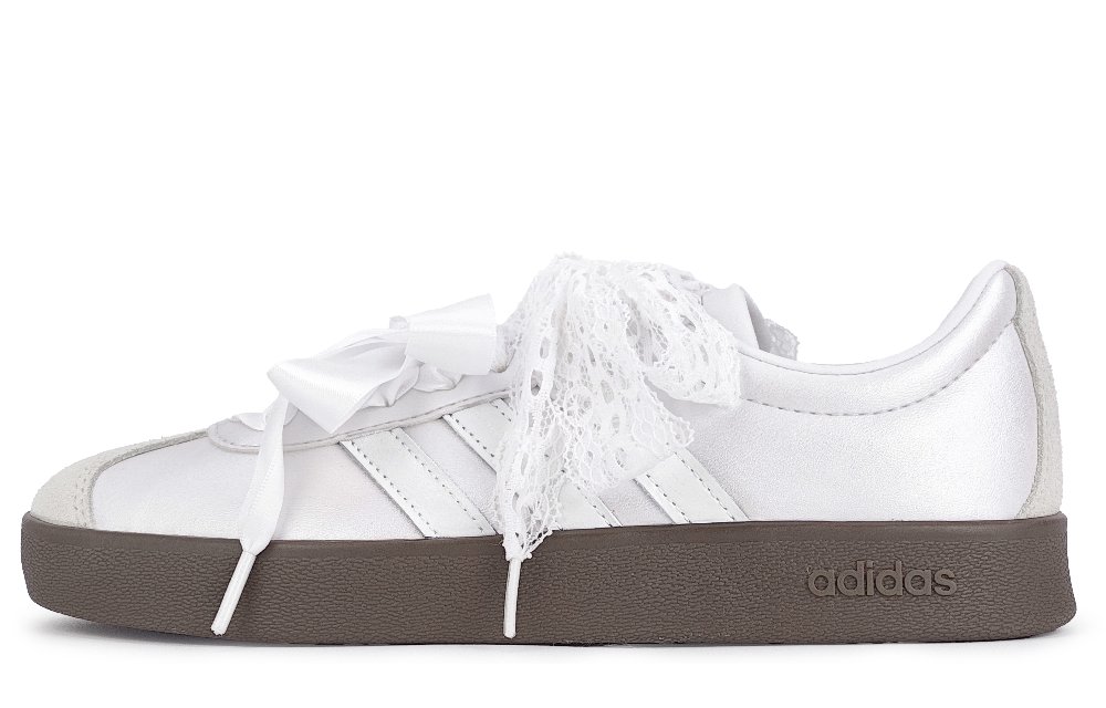 Adidas Vl Court Classic Slip Resistant Low Top Skateboard Shoes Women's Light Silver