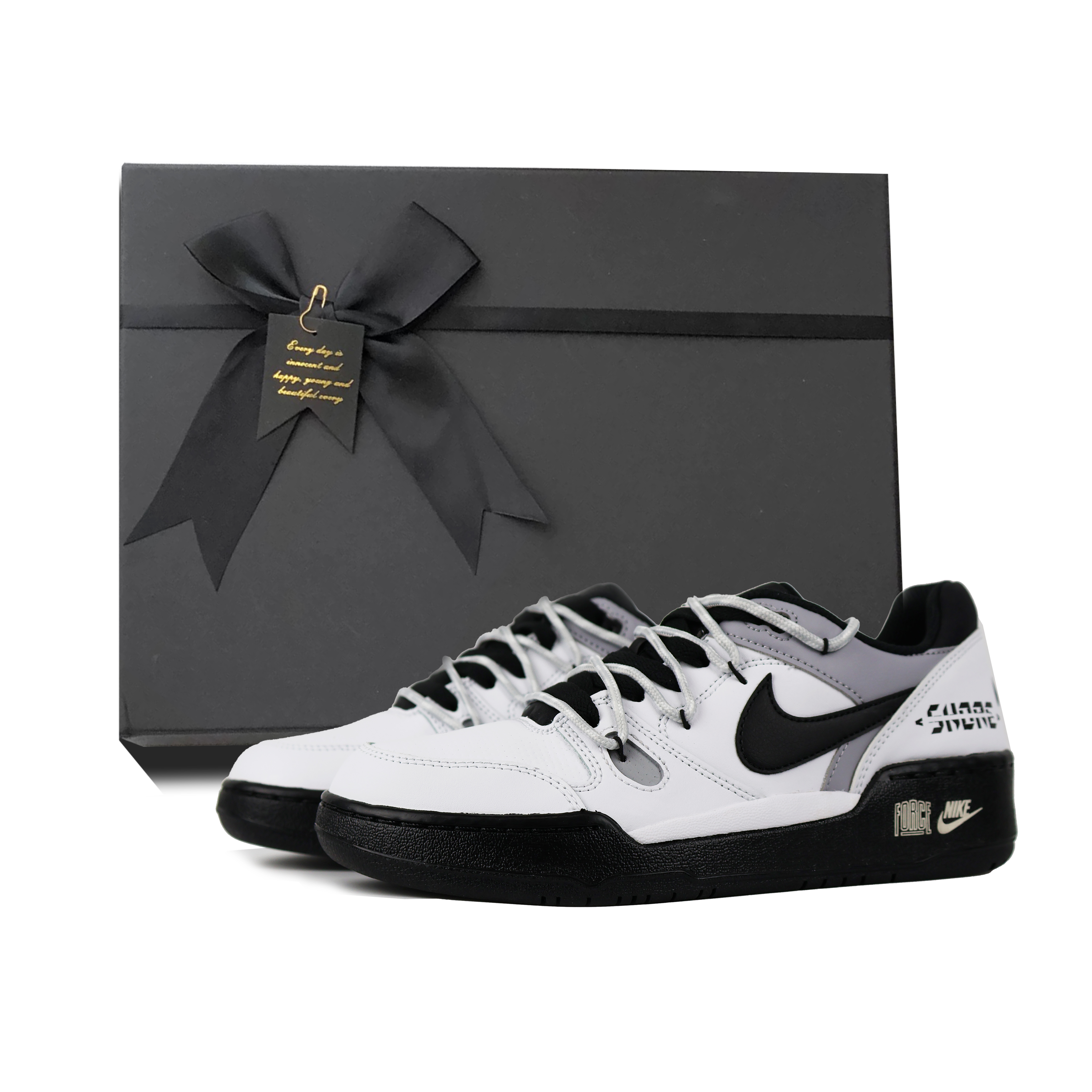 Nike Full Force Gravity Beyond Cushioning, Wear Resistant Low top Skateboard Shoes Men's Black Gray