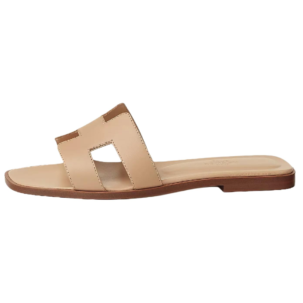 HERMES Oran Slide Slippers Women's Light Brown