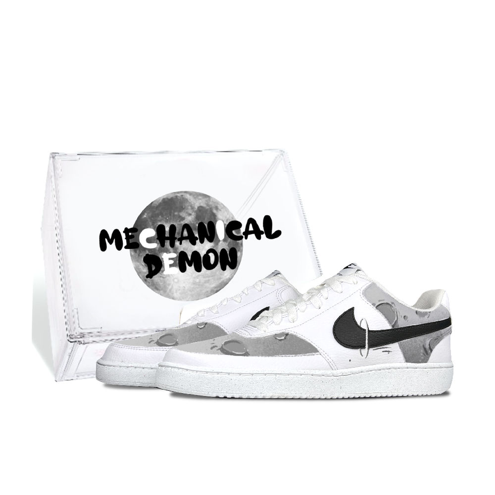 Nike Court Vision 1 Anti-Slip Wear-Resistant Low-Top Skateboard Shoes Men's Black White Gray