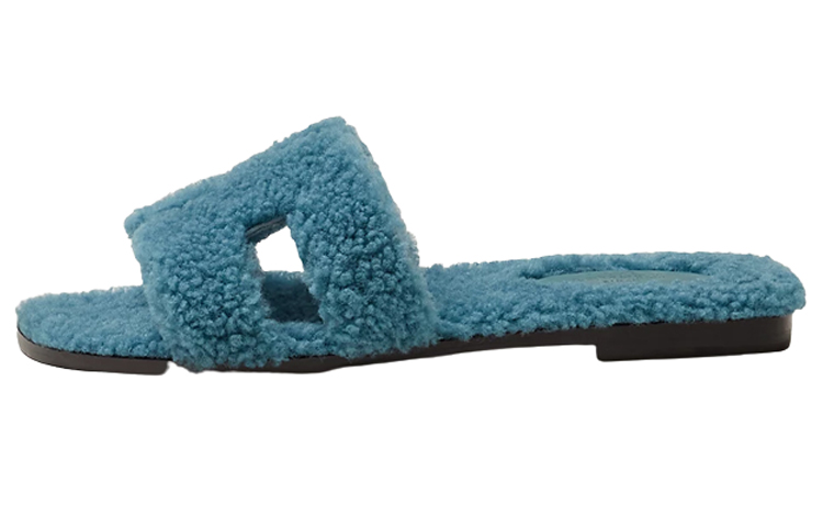 HERMES Oran Sandal Blue Woolskin