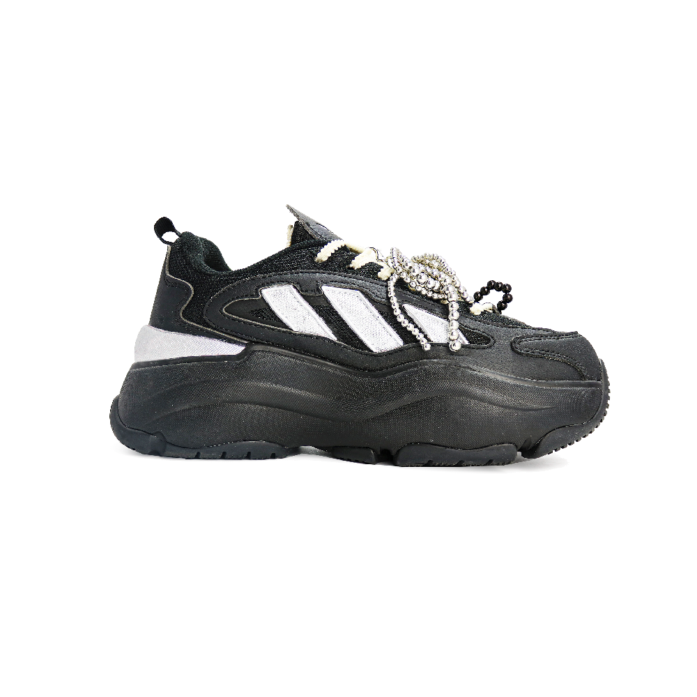 Adidas Originals OZGAIA Star Feather Bubbles Anti-Slip Wear-Resistant Low-Top Casual Shoes Women's Black Silver