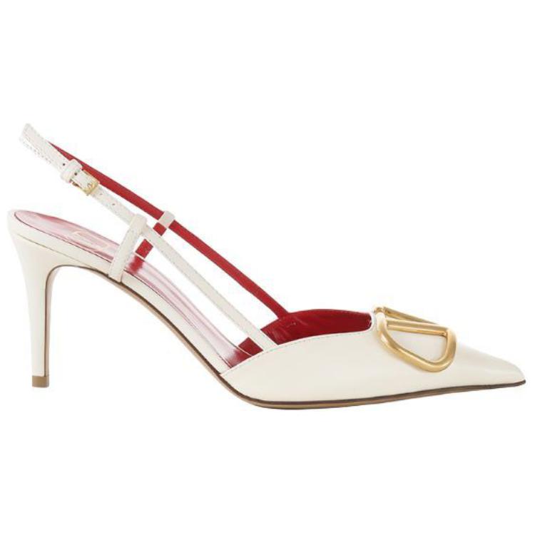 Valentino Vlogo High Heels 8cm Women's Ivory White