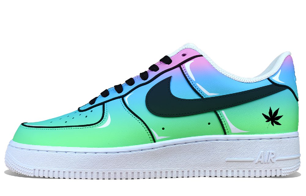 Nike Air Force 1 Skateboard Shoes Men Low-Top Pink Blue/White