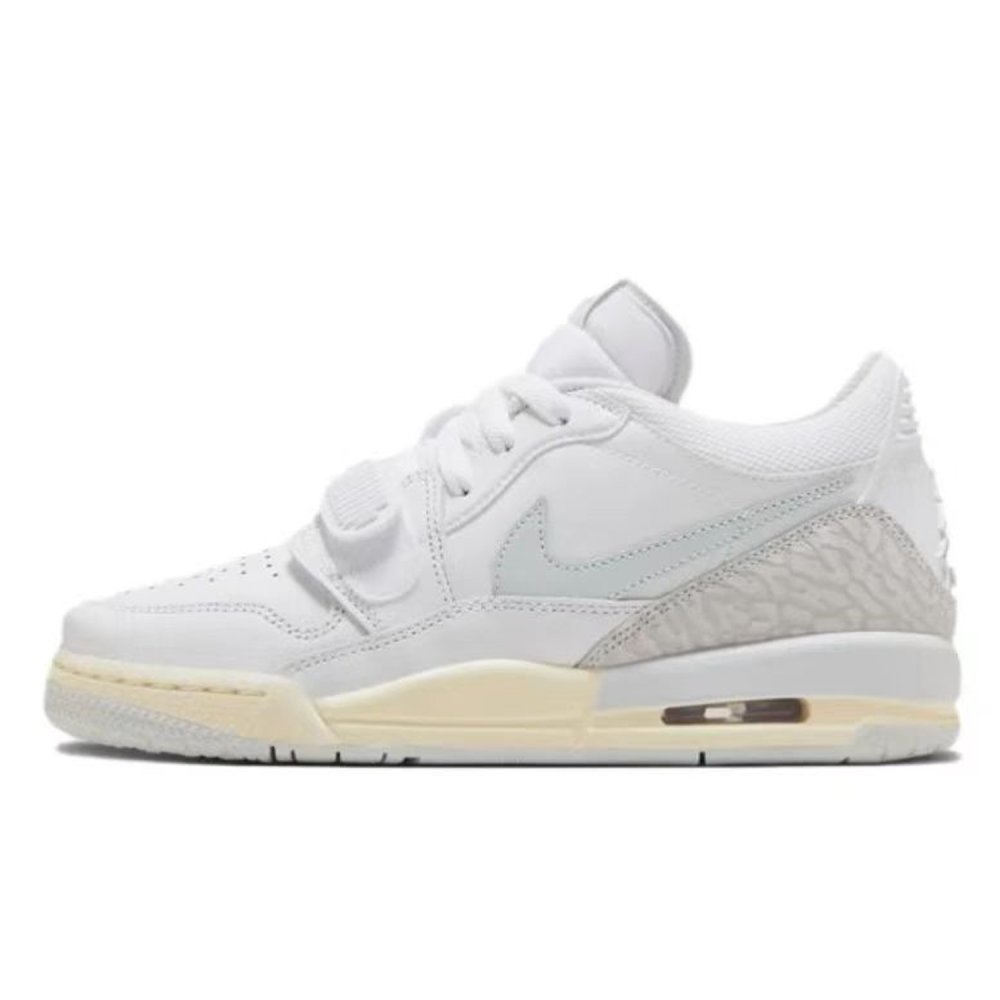 Jordan Legacy 312 ADCDAVINCI Custom Cushioned Slip Resistant Low Top Vintage Basketball Shoes Men's White Gray