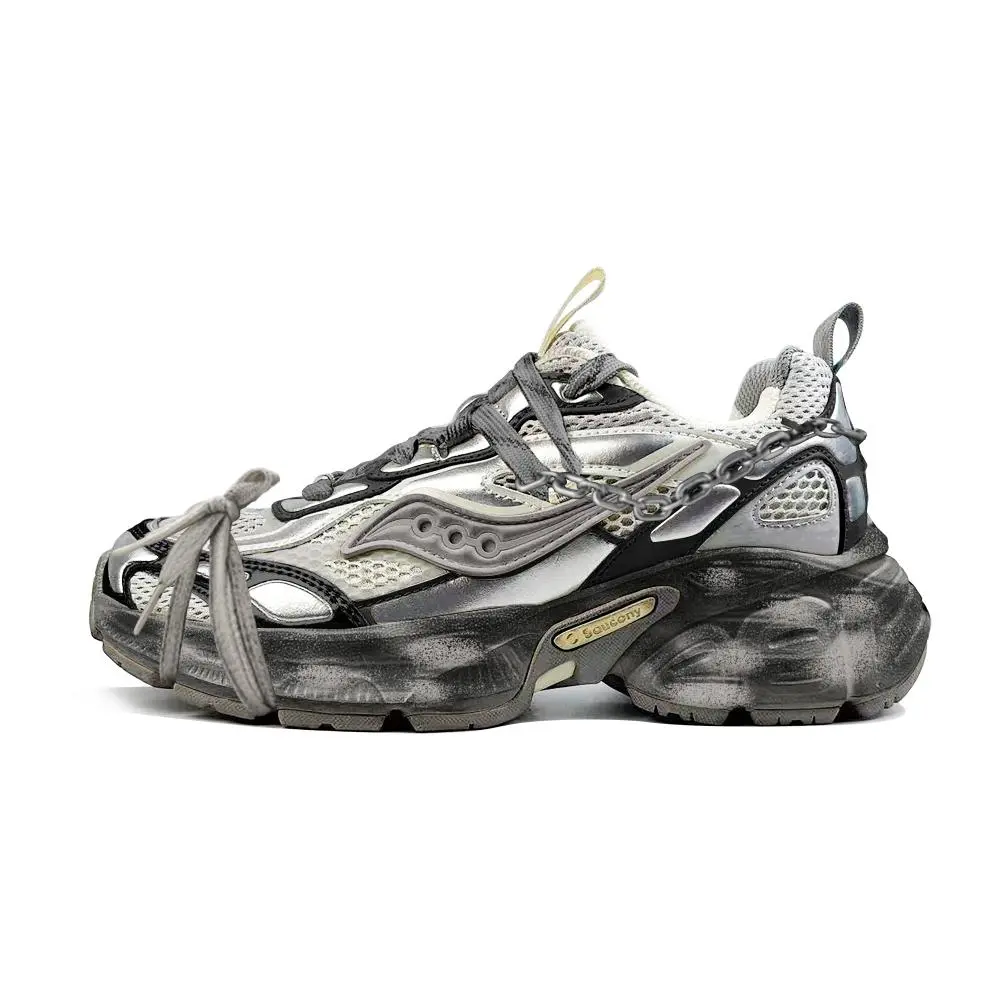 Saucony 2K CAVALRY Abrasion Resistant Low Top Casual Shoes Unisex Silver Gray
