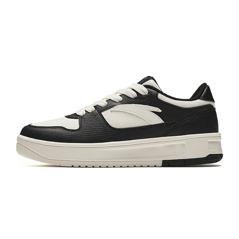 Anta Lightweight White Sneakers Height Increasing Lightweight Low-Top Skateboard Shoes Women's Black