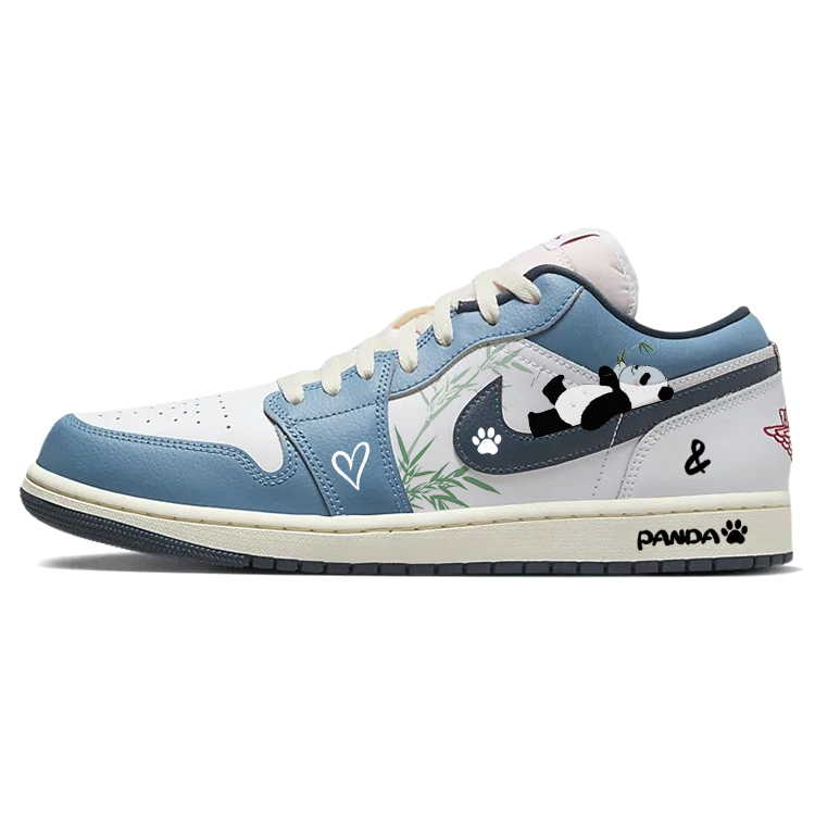 Jordan Air Jordan 1 Anti-Slip Wear-Resistant Low-Top Vintage Basketball Shoes Men's Marine Blue