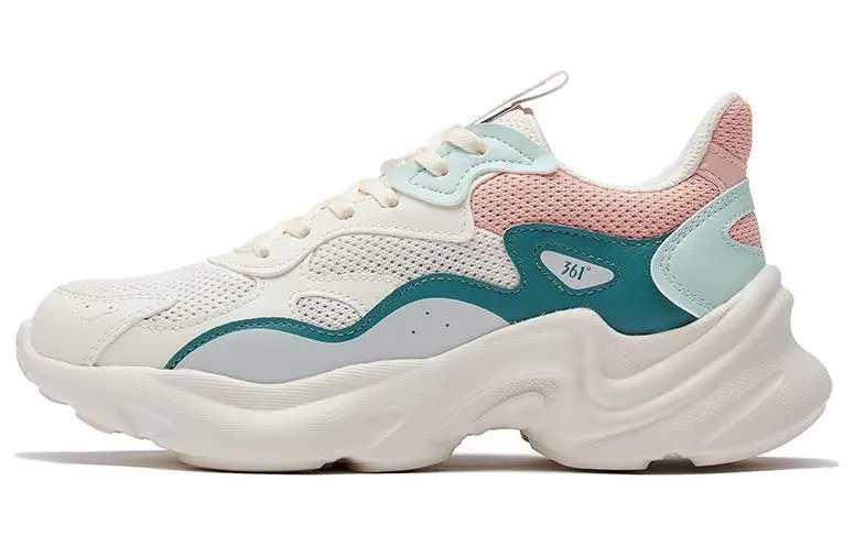361° Anti Slip Wear Resistant Low Top Casual Shoes Women's White Green Pink