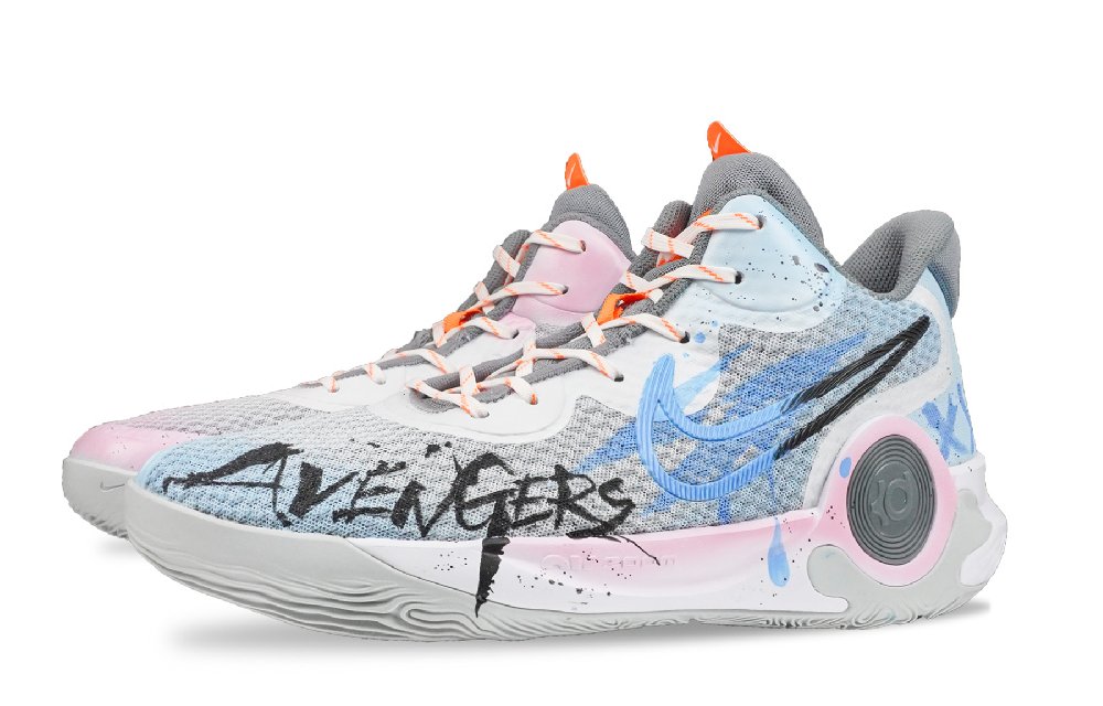 Nike KD Trey 5 IX Slip Resistant, Abrasion Resistant, Lightweight Mid Top Basketball Shoes Unisex Pink Blue