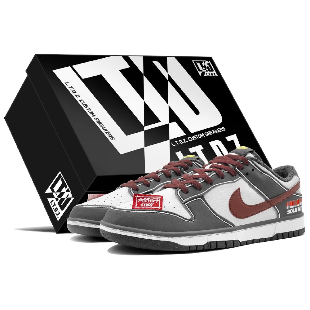 Nike Dunk Low LTDZ SOLD OUT Box Low-Top Skateboard Shoes Men's White Gray Red