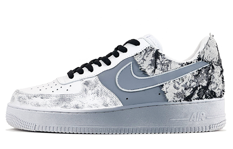 Nike Air Force 1 Skateboard Shoes Men Low-Top Gray White/Black