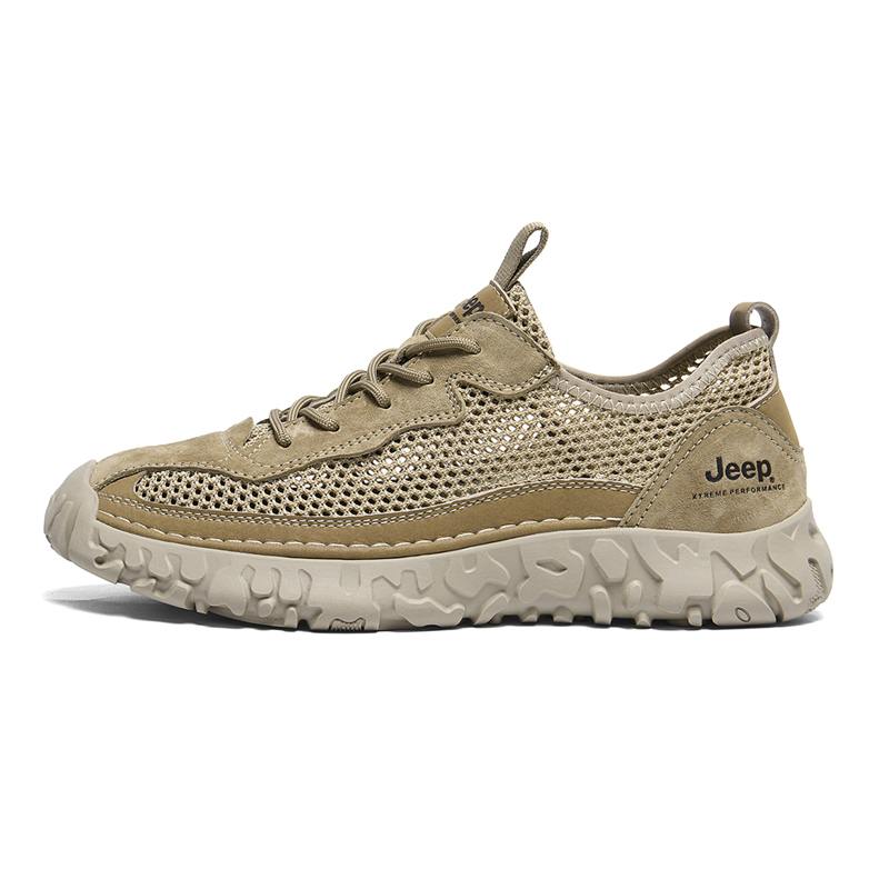 Jeep Running Shoes Men Low Top Khaki, Sand