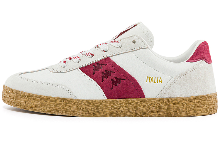 Kappa Anti Slip Wear Resistant Low Top Skateboard Shoes Unisex White Red