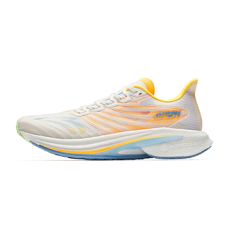 Anta MACH 4.0 Slip Resistant Abrasion Resistant Low top Training Running Shoes Men's Ivory White/Yellow