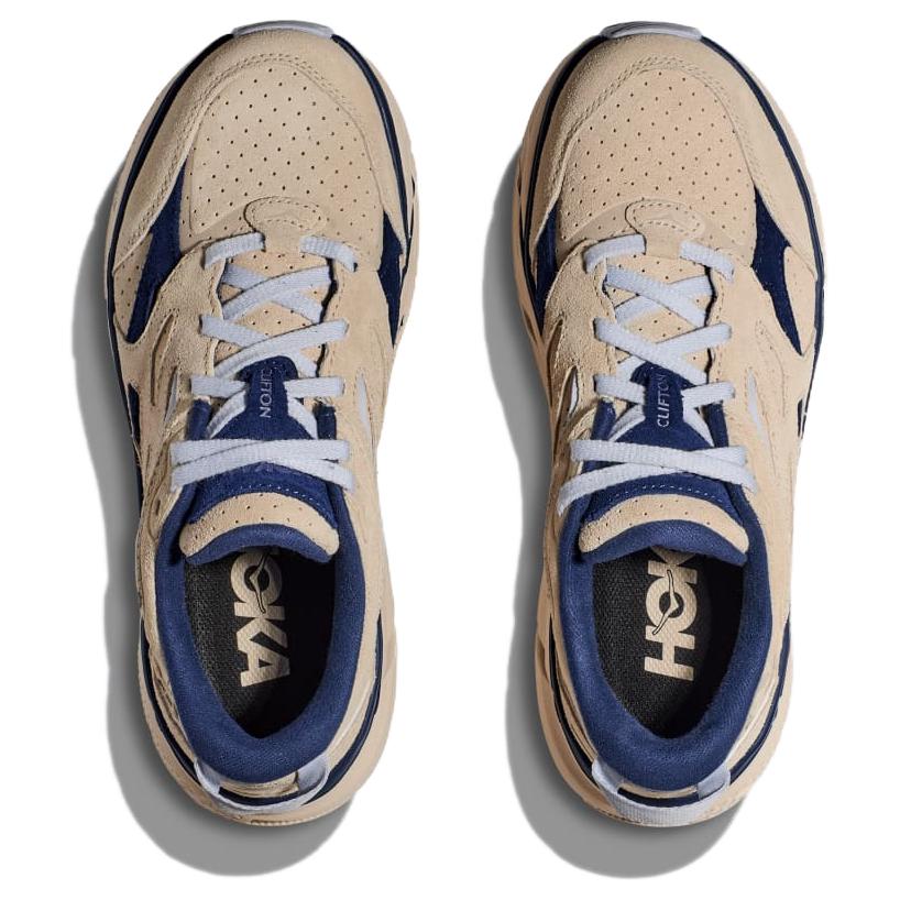 HOKA ONE ONE Clifton L Suede Oat Milk Bellwether Blue купить в интернет-магазине Yoocart с быстрой доставкой по России.