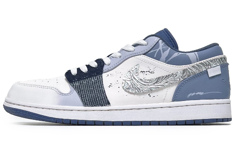 Jordan Air Jordan 1 Low Top Vintage Basketball Shoes Men's Blue White