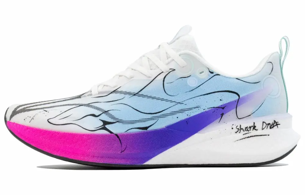 LiNing Red Hare 8PRO Cushioning And Breathable Low top Marathon Running Shoes Men's Blue Pink