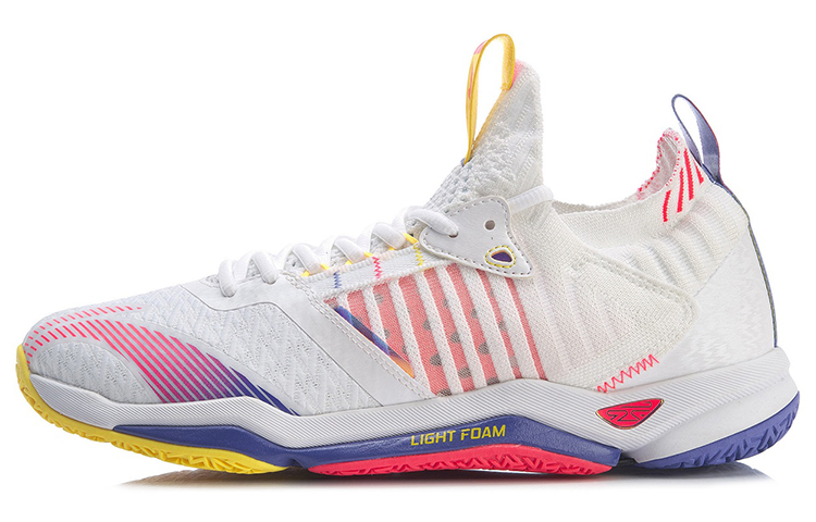 LiNing Raid 4 Low Top Badminton Shoes Unisex White Red