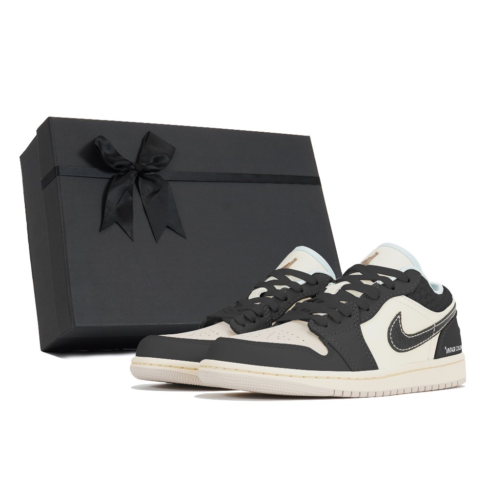 Jordan Air Jordan 1 Wear-Resistant Low-Top Vintage Basketball Shoes Women's Black