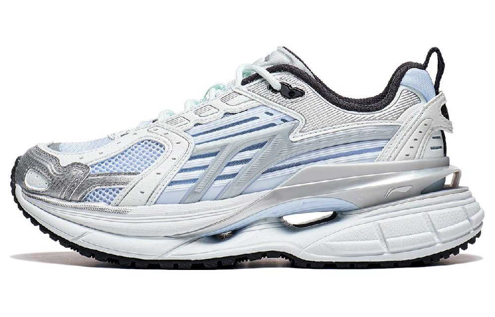 LiNing Comet 5 Anti Slip Wear Resistant Low Top Casual Shoes Women's White Gray Blue