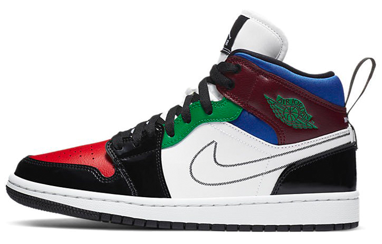 Jordan 1 Mid Se Black White Multi Color Women's