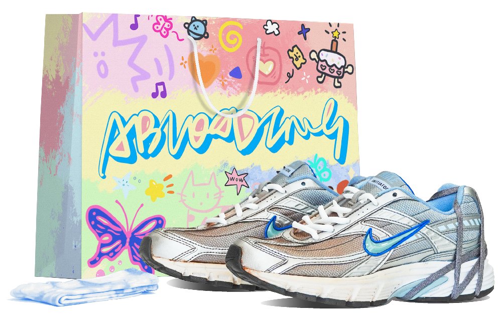 Nike Initiator Slip-Resistant Low-Top Running Shoes Women's Blue Silver
