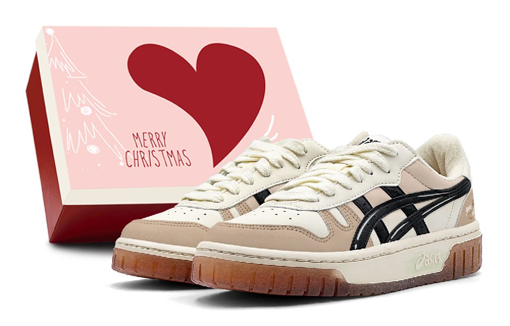 Asics Court MZ Anti-Slip Wear-Resistant Low-Top Skateboard Shoes Unisex Khaki