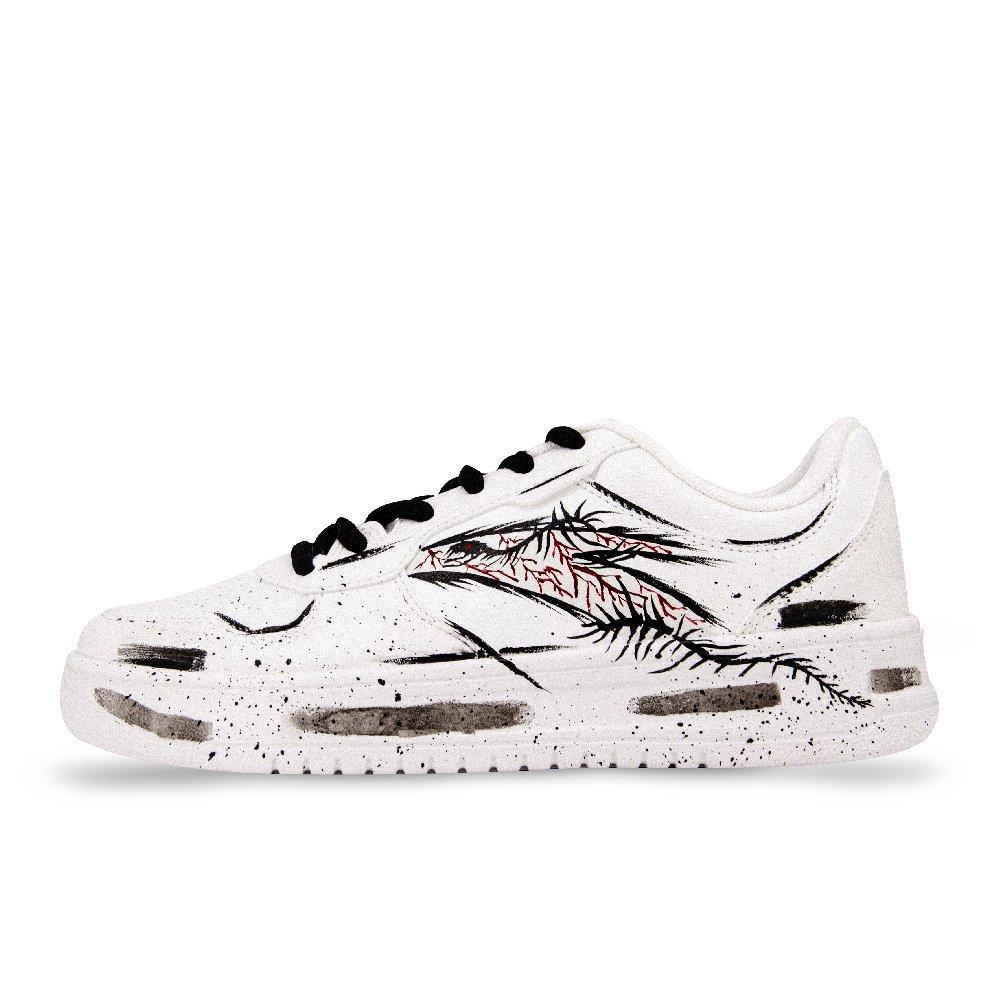 Anta Relaxed Cushioning Abrasion Resistant Breathable Low Top Skateboard Shoes Unisex White Black