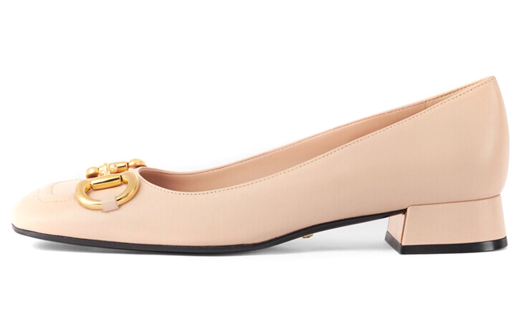GUCCI Horsebit Ballet Flat Light Pink Leather Women's
