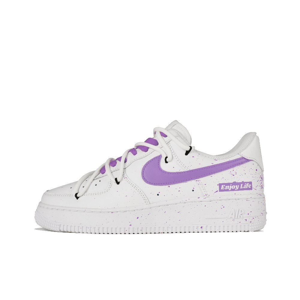 Nike Air Force 1 Low-Top Skateboard Shoes Women's White Purple
