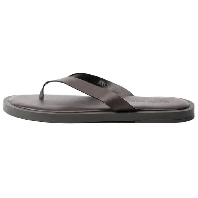 ZARA Abrasion Resistant Flip Flops Men's Dark Red Color