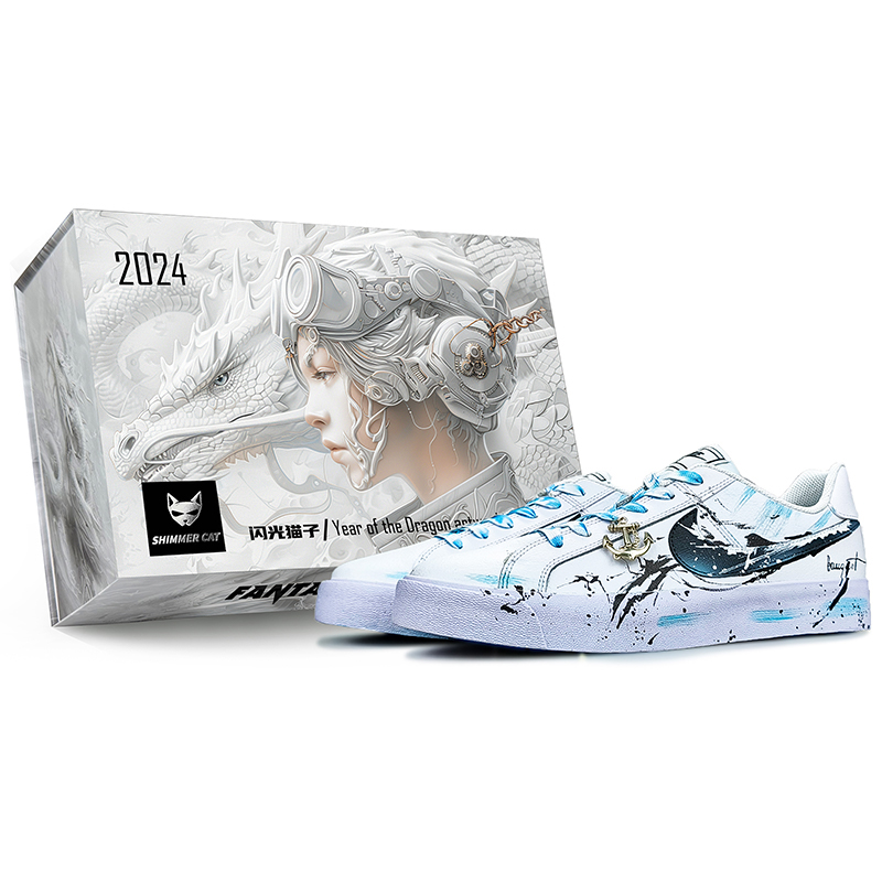 Nike Court Royale Royale Ac Anti-Slip Wear-Resistant Low-Top Skateboard Shoes Unisex Blue