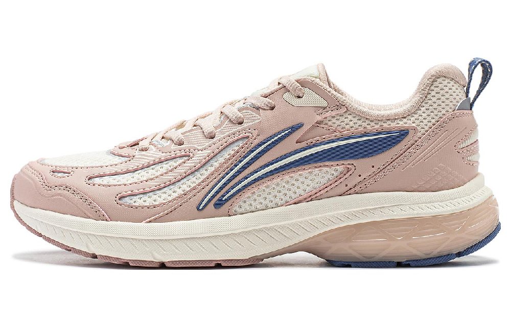 LiNing Feather V2 Cushioned Slip Resistant Abrasion Resistant Low Top Running Shoes Women's Tea Orange Pink