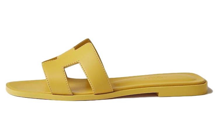 HERMES Oran Slide Slippers Women's Yellow