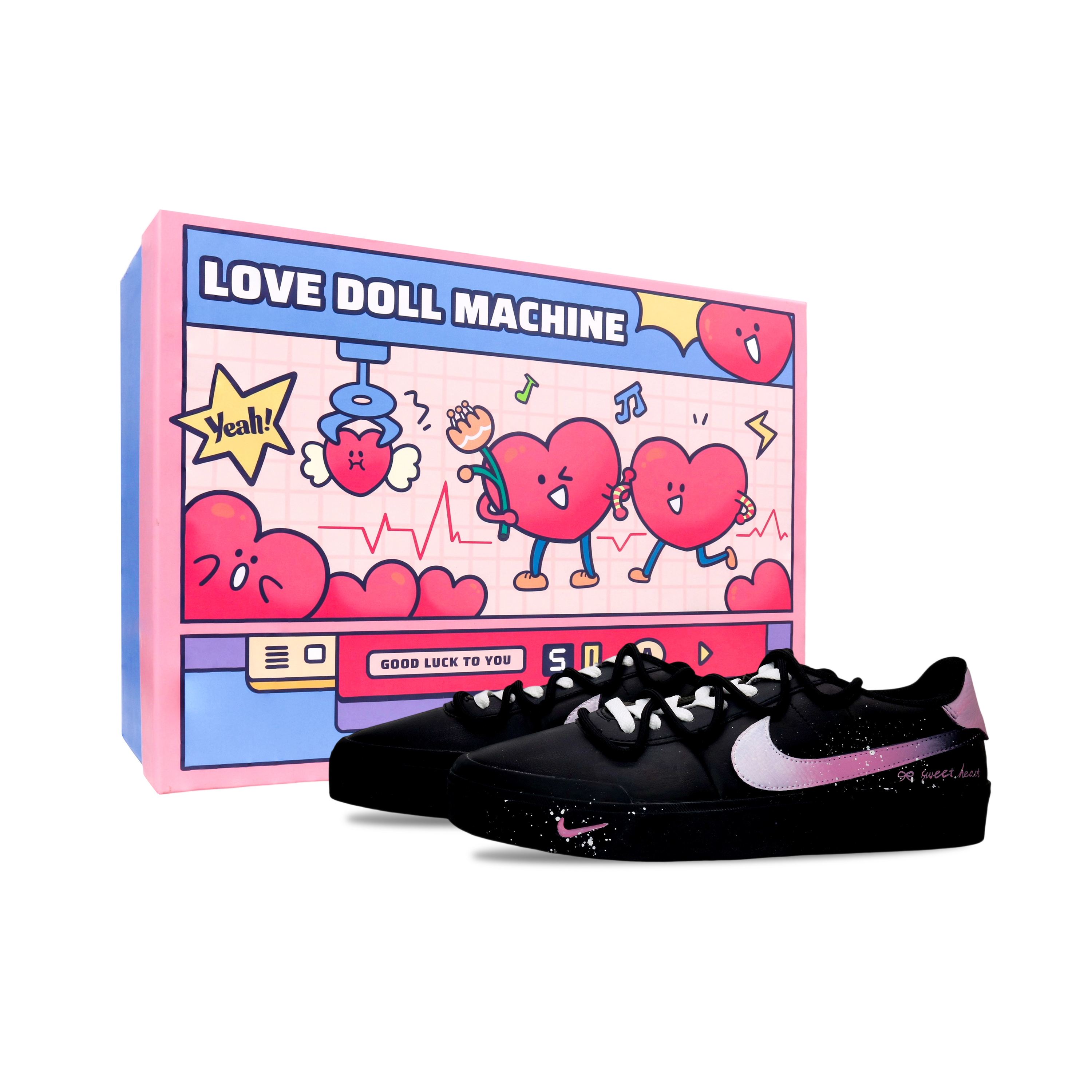 Nike Court Shot Dreamy Cushioning Lightweight Low top Skateboard Shoes Men's Black Pink